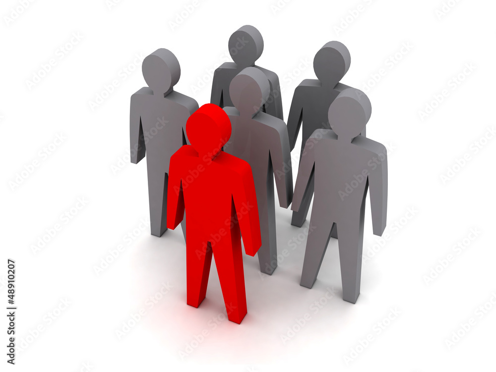 Team leader. Company boss. Teamwork. Concept 3D illustration Team leader. Company boss. Teamwork. Concept 3D illustration