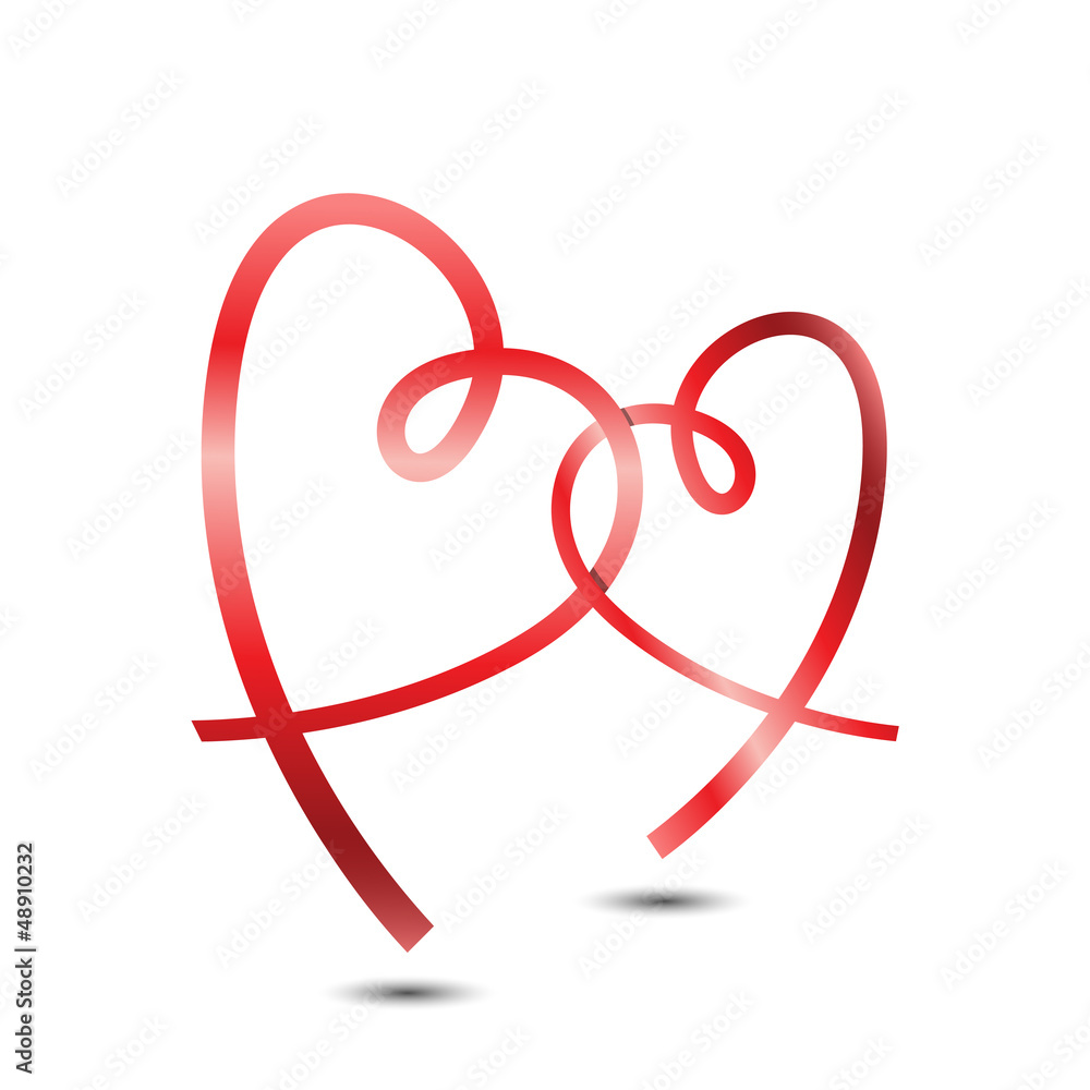 Stylish Ribbon Hearts