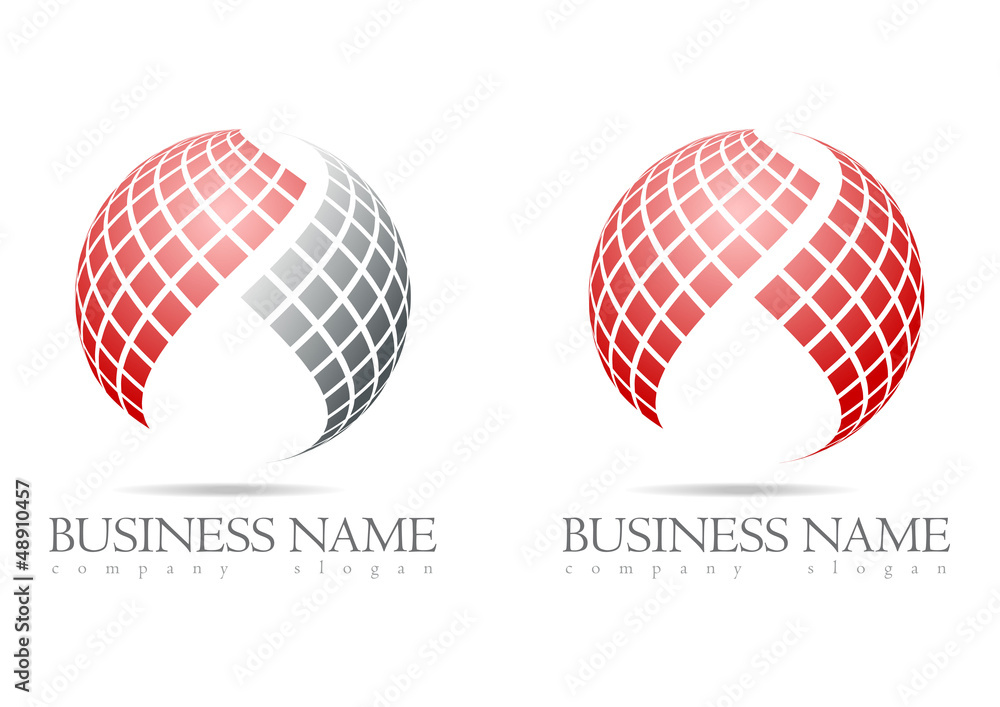 Business logo 3D red sphere design Business logo 3D red sphere design