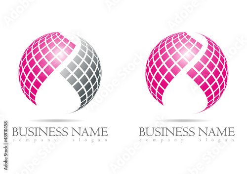 Business logo 3D pink sphere design