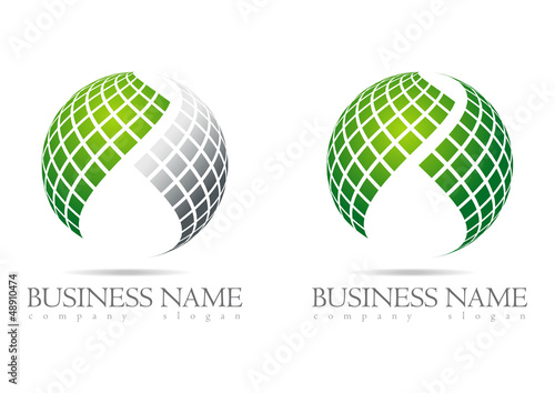 Business logo 3D green sphere design