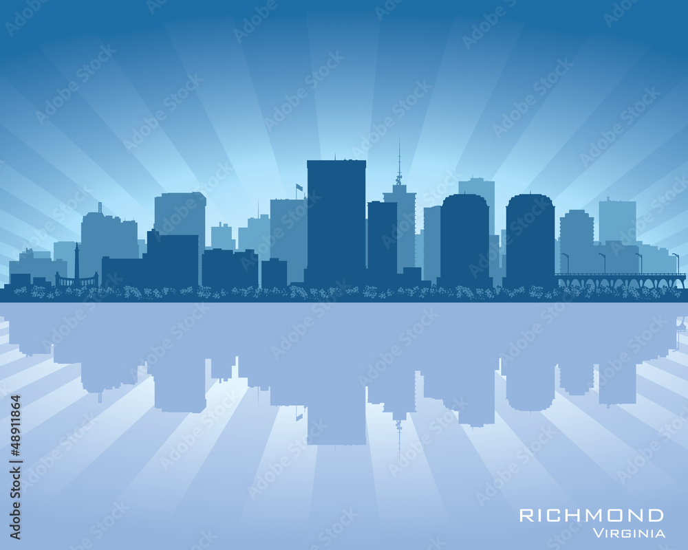 Richmond, Virginia skyline city silhouette