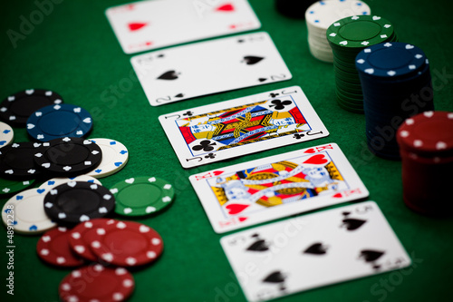 Poker (cards and coins)