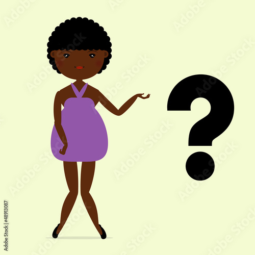 A fashion girl with hand empty to show off a product