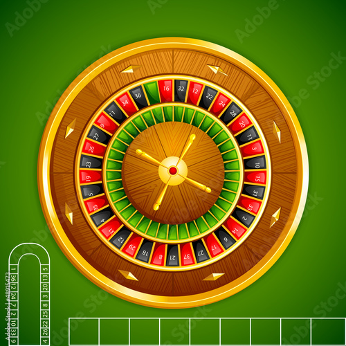 vector illustration of roulette on casino table
