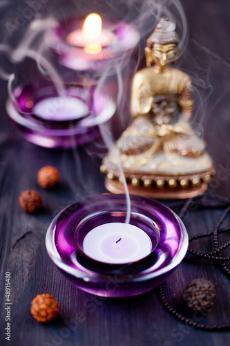 Buddha Statue and Candle