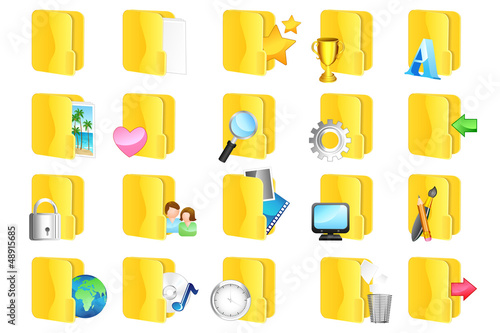 vector illustration of set of folder application