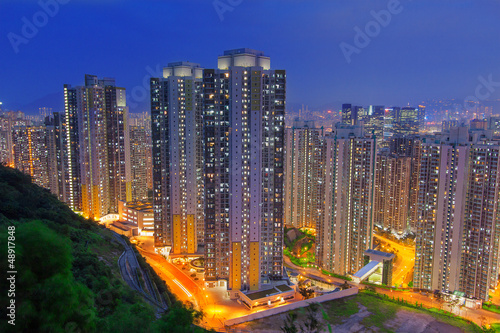 Canvas Print hongkong city sunset