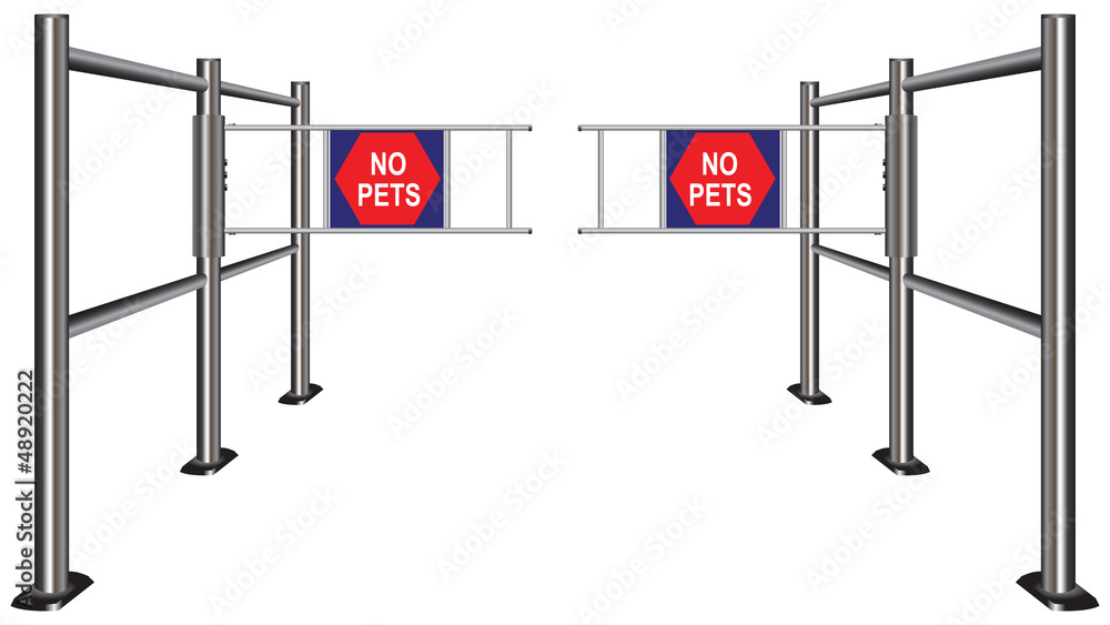 Fototapeta premium Turnstile prohibiting pets