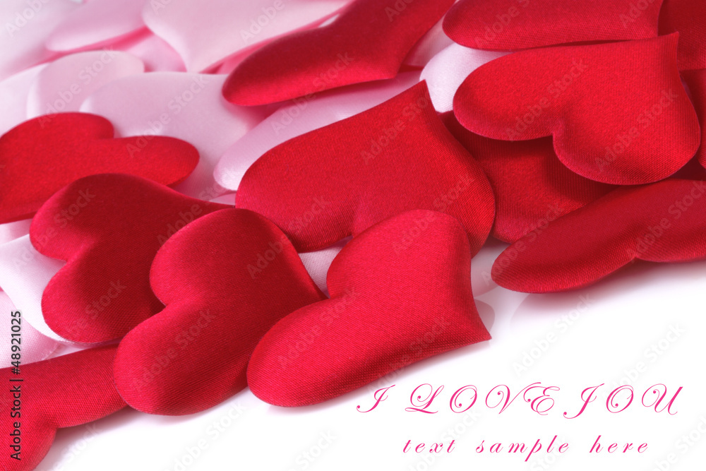Valentines Day background with red and pink hearts Valentines Day background with red and pink hearts