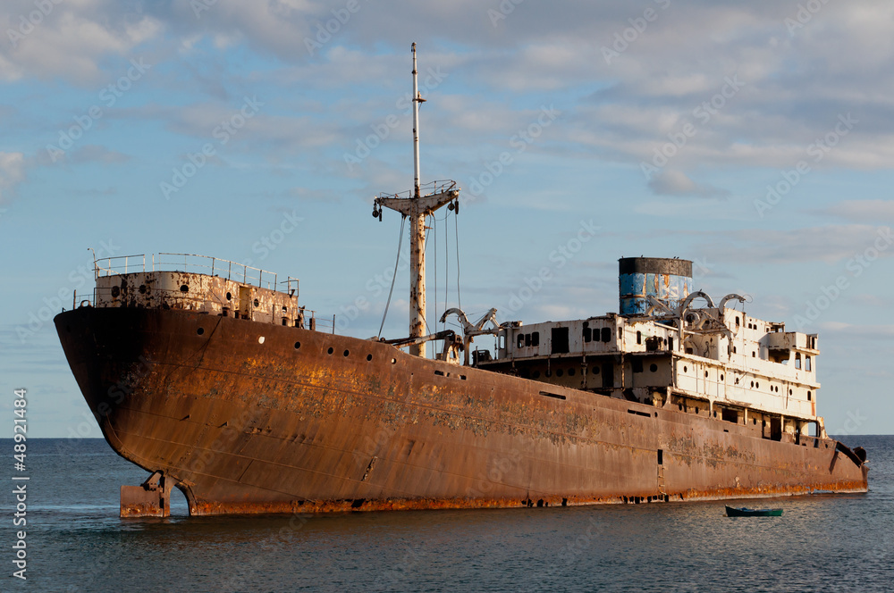 Wrecked ship in Lanzarote