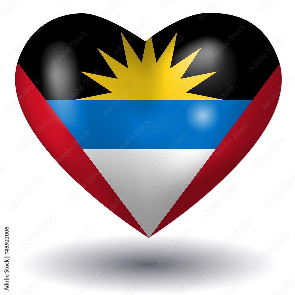 Herz mit Schatten - Antigua und Barbuda Herz mit Schatten - Antigua und Barbuda