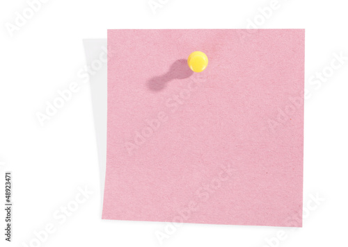 Pinned paper note message blank