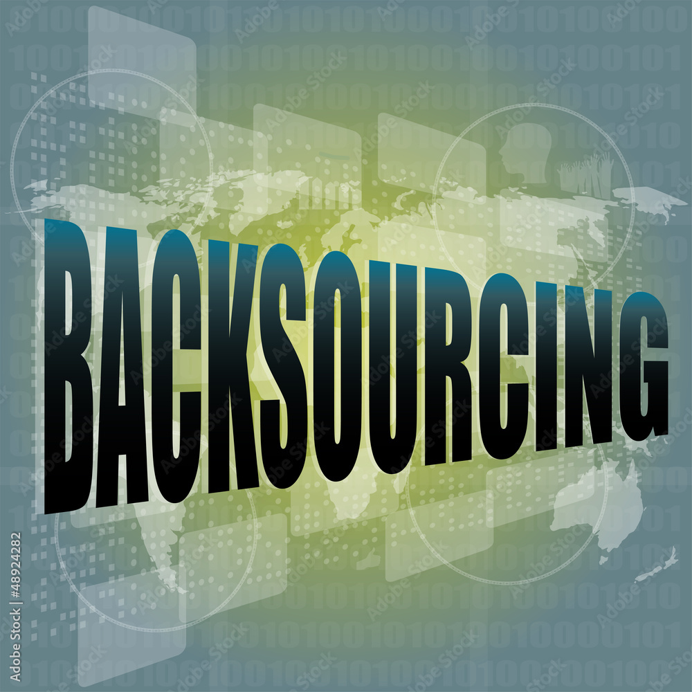 word backsourcing on digital touch screen