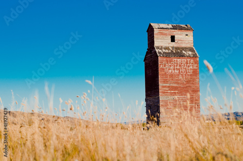 grain elevator with grass - Drumheller Alberta - LOMO