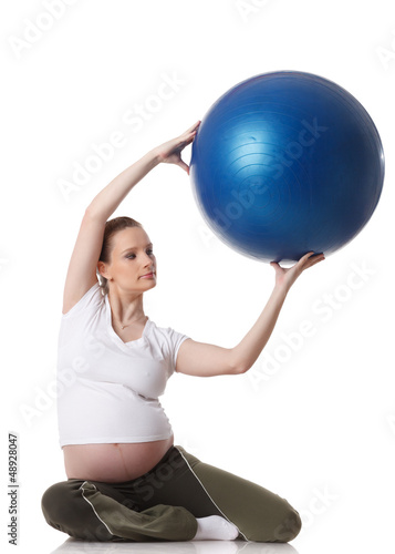 Sports pregnant young woman. Fitness.