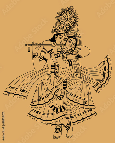 Krishna and his wife