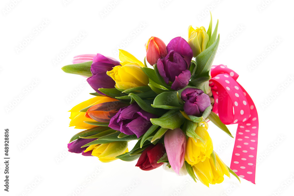 Colorful bouquet tulips for celebration
