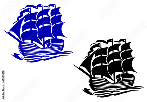 Brig sail ship