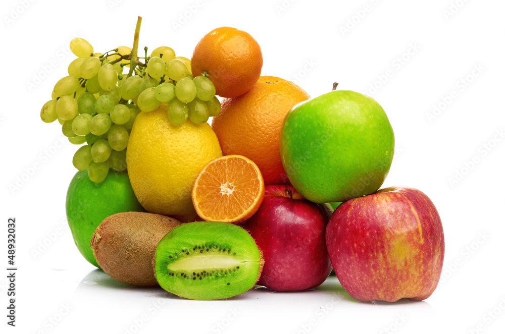 Composition with fruits isolated on a white Composition with fruits isolated on a white