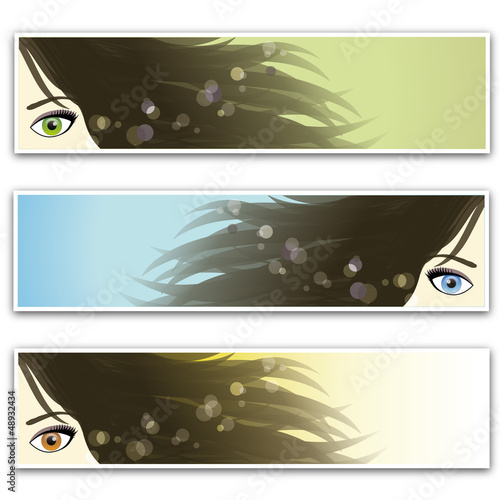 Set banner estéica belleza femenina