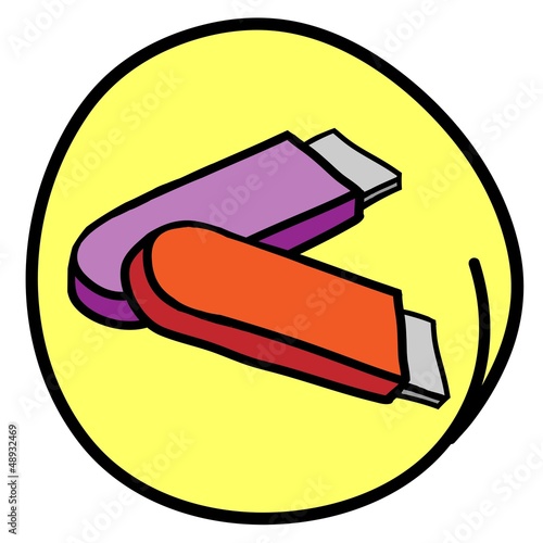 USB Flash Drives on Round Yellow Background