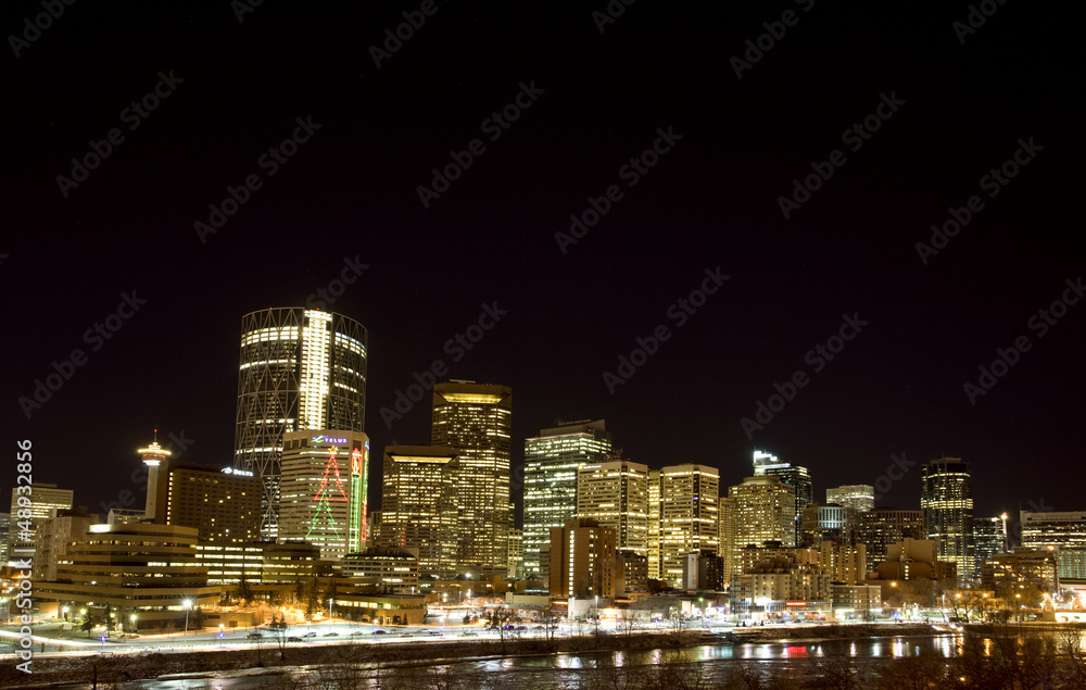 Fototapeta premium Night Shots Calgary Alberta Canada