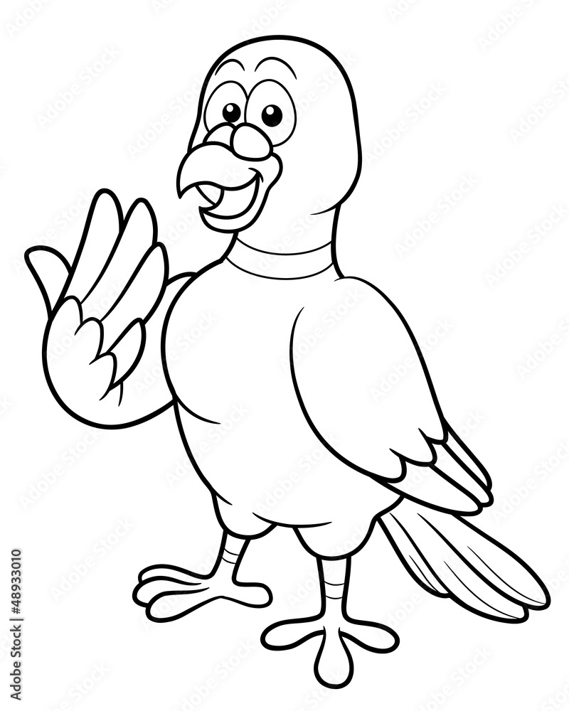 illustration of cartoon pigeon - coloring book Stock Vector | Adobe Stock