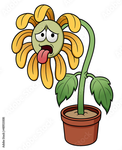 Fototapeta Naklejka Na Ścianę i Meble -  illustration of cartoon sunflower