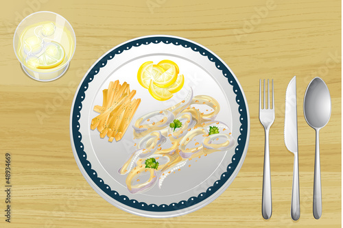 Calamari and fries