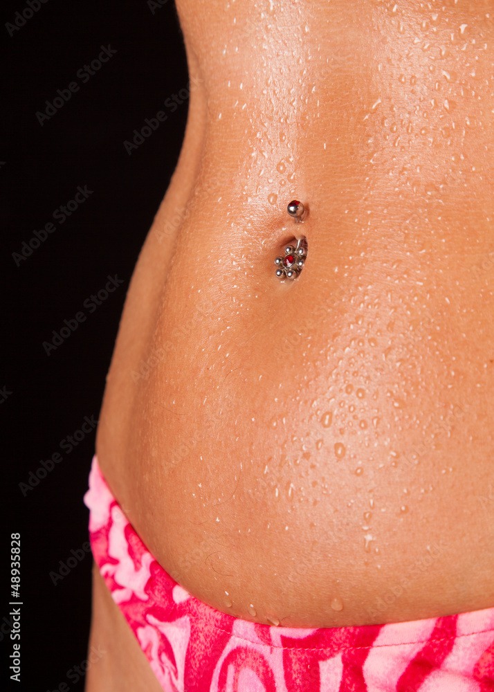 Fototapeta premium Belly button piercing