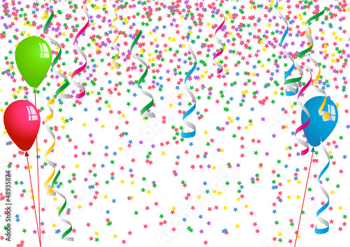 Konfetti und Luftballons