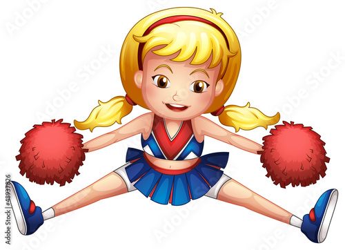 An energetic cheerleader