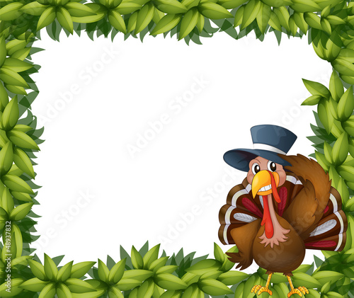 A turkey and the leafy frame