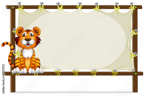 A tiger inside a frame