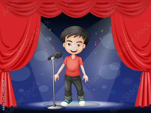 A young man performing at the stage