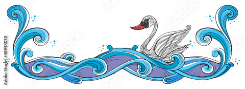 A swan border design