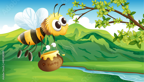 A bee bringing a honey
