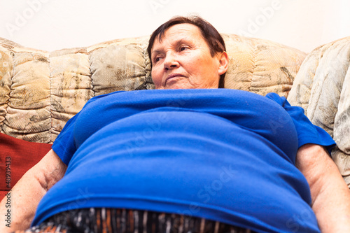 Obese senior woman