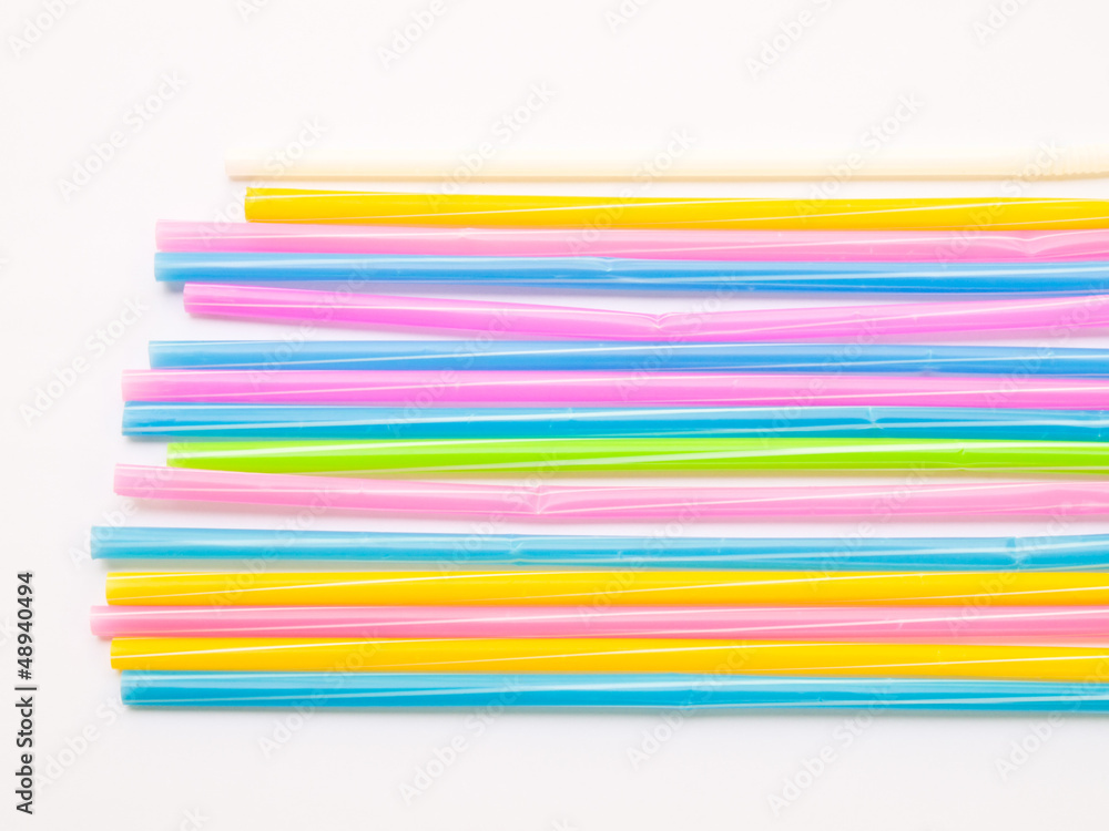 Colorful straws isolated on white back ground Colorful straws isolated on white back ground