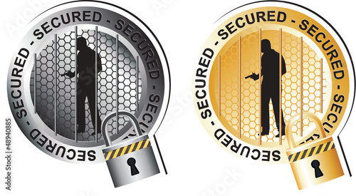 Secured Armed Man Sign