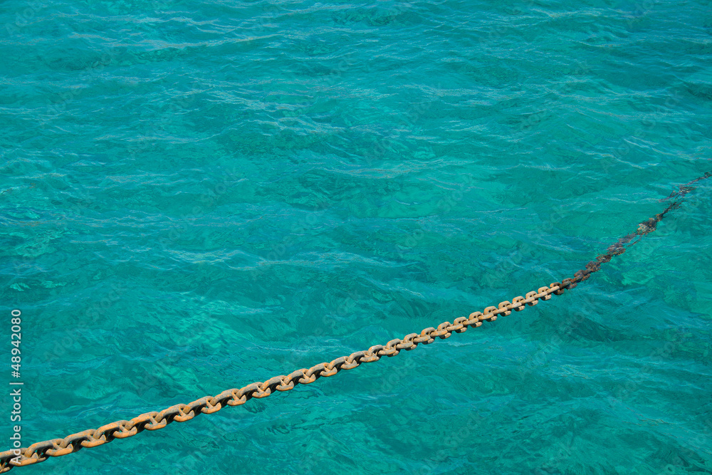 Anchor Chain against on the sea