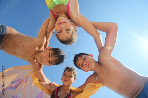 Portrait of happy kids representing youth and fun