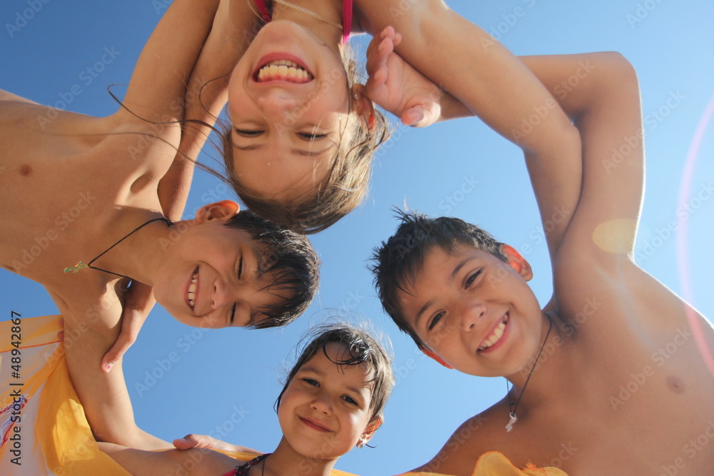 Portrait of happy kids representing youth and fun Portrait of happy kids representing youth and fun