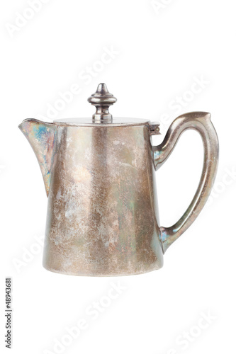 retro teapot or coffee pot, jug isolated on white background