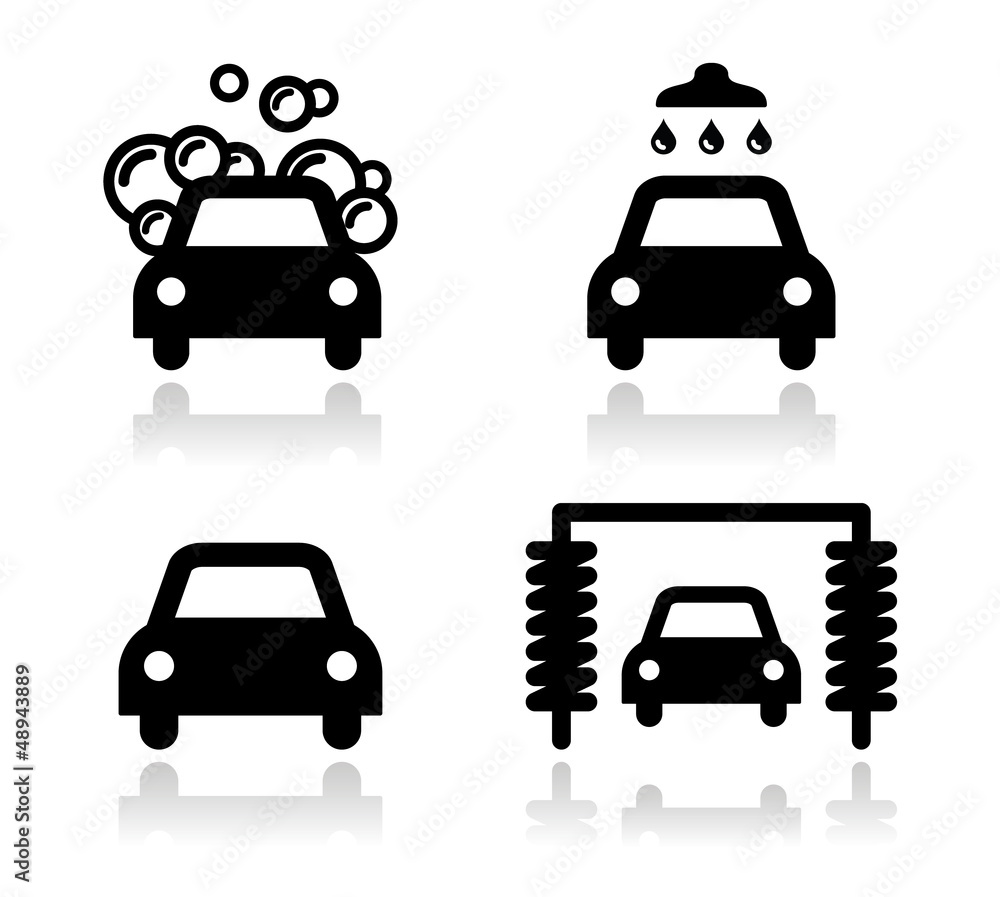Car wash icons set - vector Car wash icons set - vector
