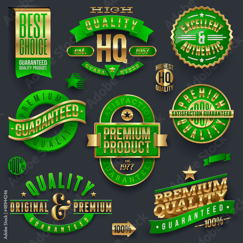 Quality and guaranteed - vector signs, emblems and labels