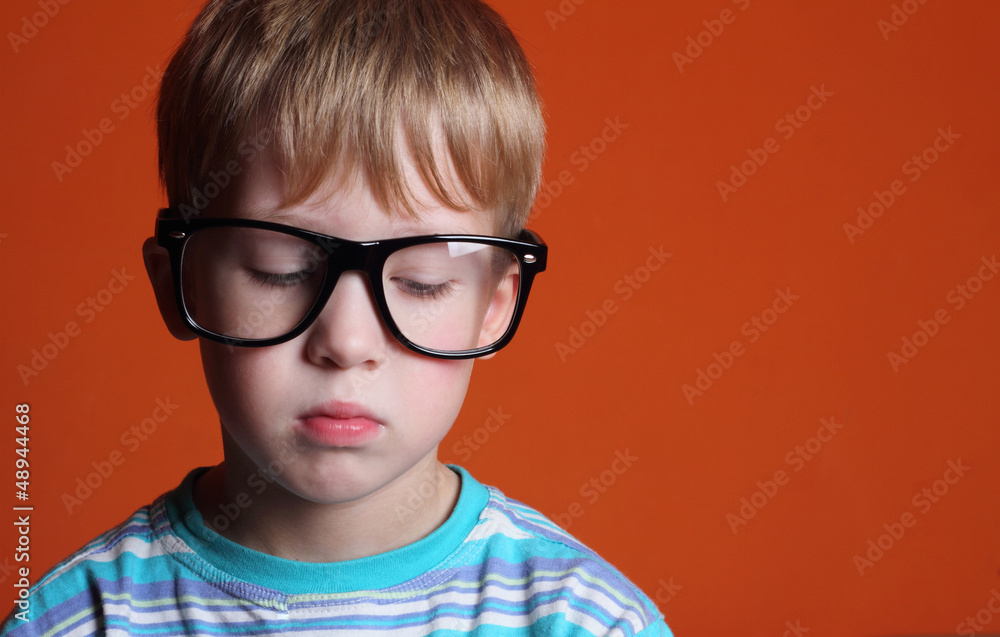 Portrait of a cute little boy wearing glasses Portrait of a cute little boy wearing glasses
