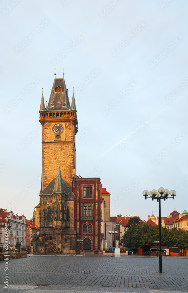 Old City Hall in Prague at sunrise