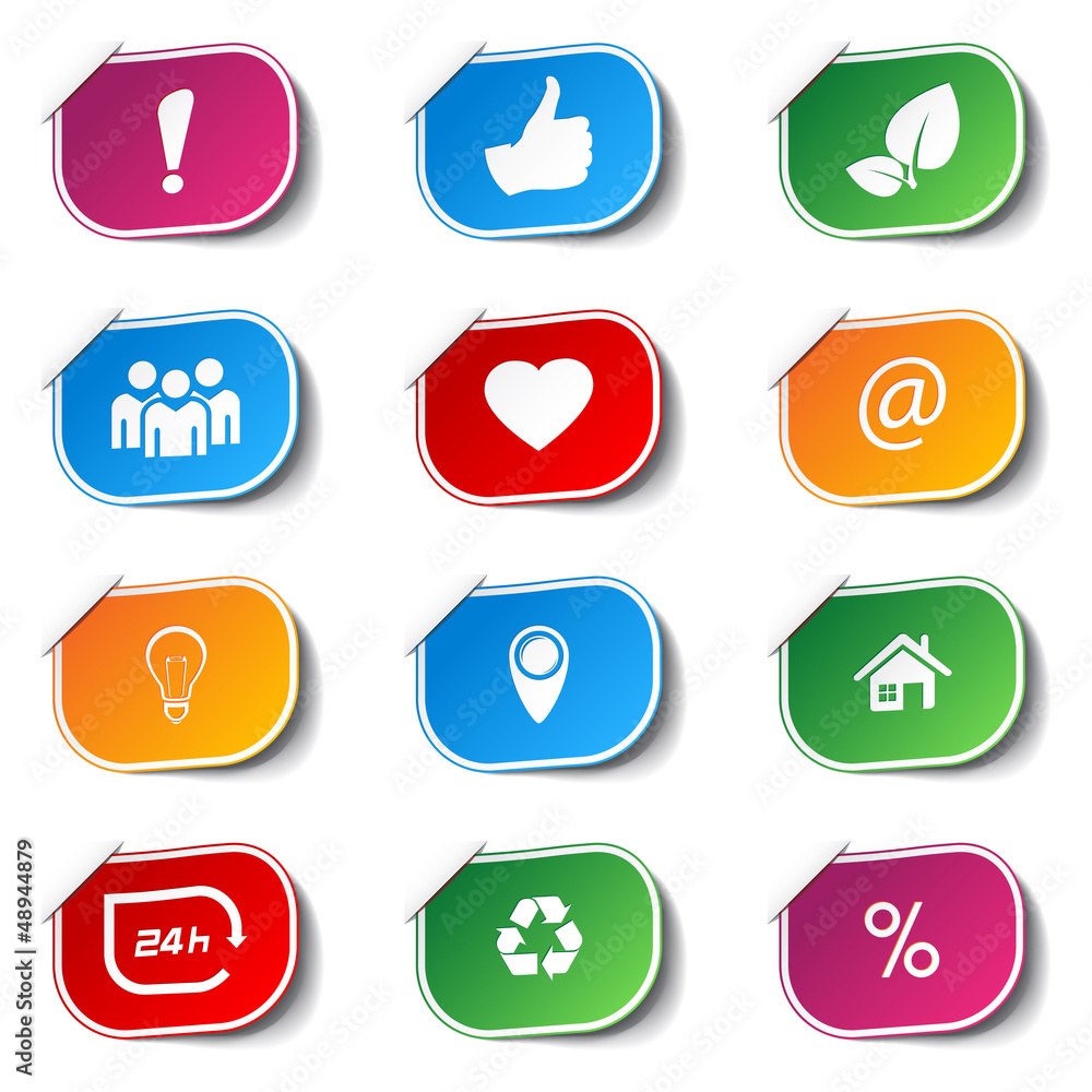 Vector internet icons - labels Vector internet icons - labels